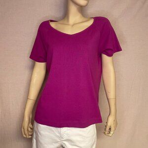Lands' End Short Sleeve Pink Shirt Size Large